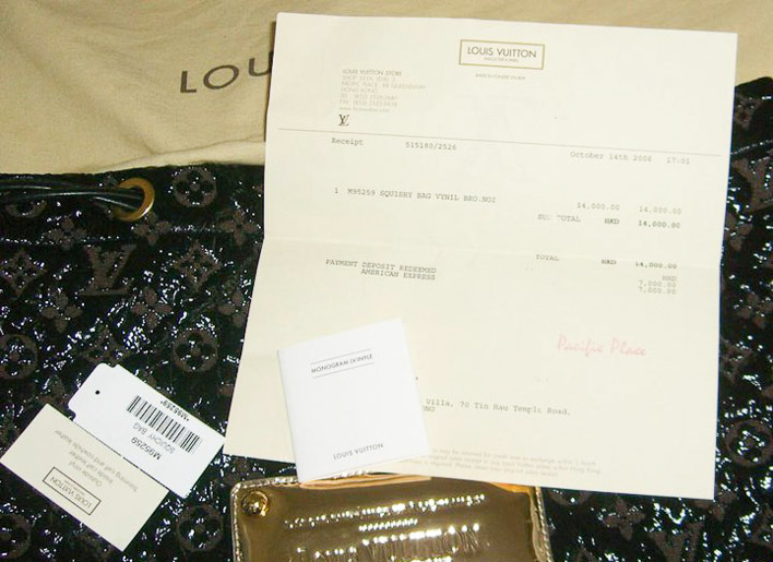 louis vuitton receipt