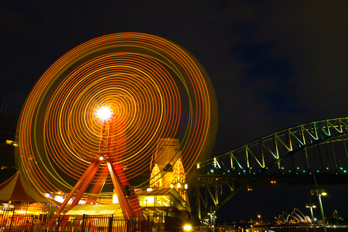 Sydney Luna Park at night