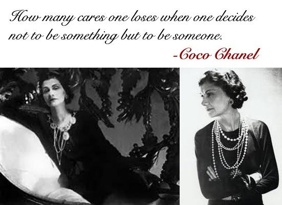 Coco Chanel Quote Classy and Fabulous on Natural or Black 