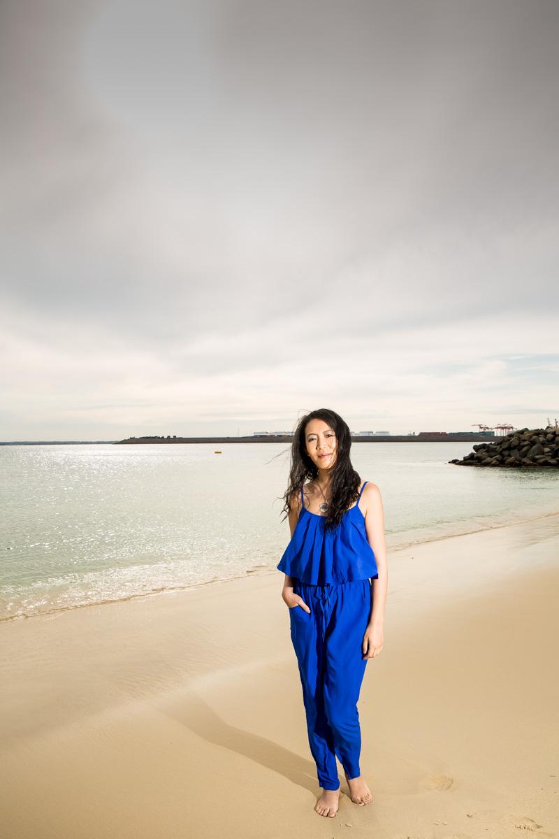 beach blue jumpsuit