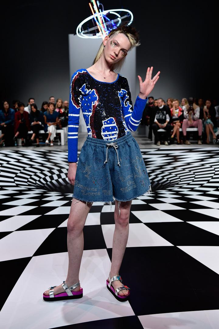 SYDNEY, AUSTRALIA - MAY 18: A model walks the runway during the Emma Mulholland show at Mercedes-Benz Fashion Week Resort 17 Collections at Carriageworks on May 18, 2016 in Sydney, Australia. (Photo by Stefan Gosatti/Getty Images)