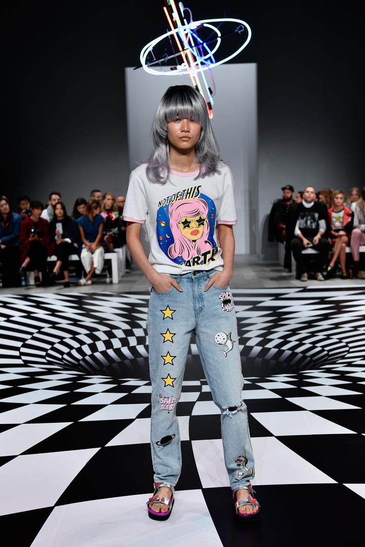 SYDNEY, AUSTRALIA - MAY 18: A model walks the runway during the Emma Mulholland show at Mercedes-Benz Fashion Week Resort 17 Collections at Carriageworks on May 18, 2016 in Sydney, Australia. (Photo by Stefan Gosatti/Getty Images)