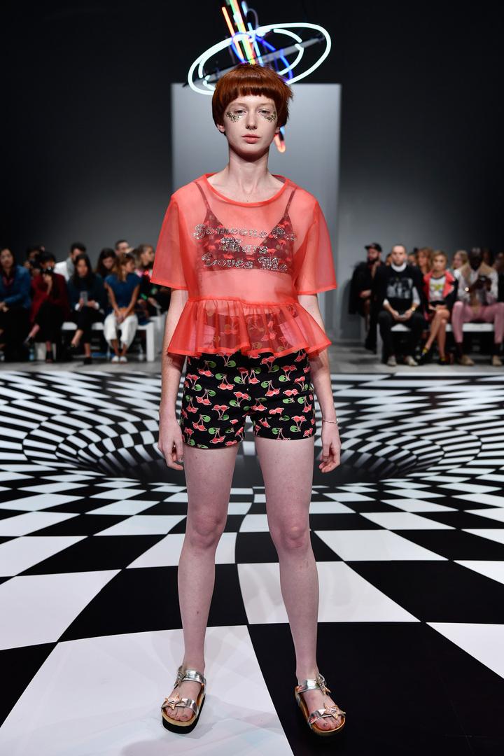 SYDNEY, AUSTRALIA - MAY 18: A model walks the runway during the Emma Mulholland show at Mercedes-Benz Fashion Week Resort 17 Collections at Carriageworks on May 18, 2016 in Sydney, Australia. (Photo by Stefan Gosatti/Getty Images)