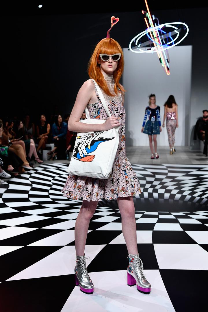 SYDNEY, AUSTRALIA - MAY 18: A model walks the runway during the Emma Mulholland show at Mercedes-Benz Fashion Week Resort 17 Collections at Carriageworks on May 18, 2016 in Sydney, Australia. (Photo by Stefan Gosatti/Getty Images)